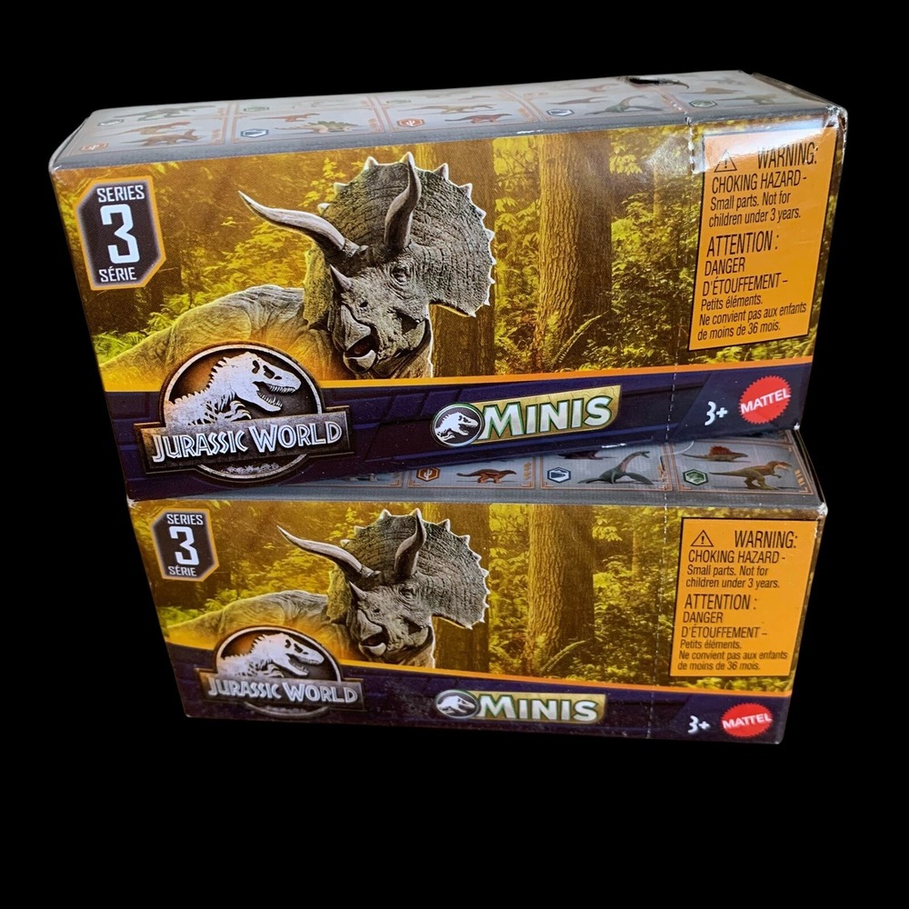2 Jurassic world Minis blind box Mattel 2022 Series 3 (1 sealed, 1 partial open)